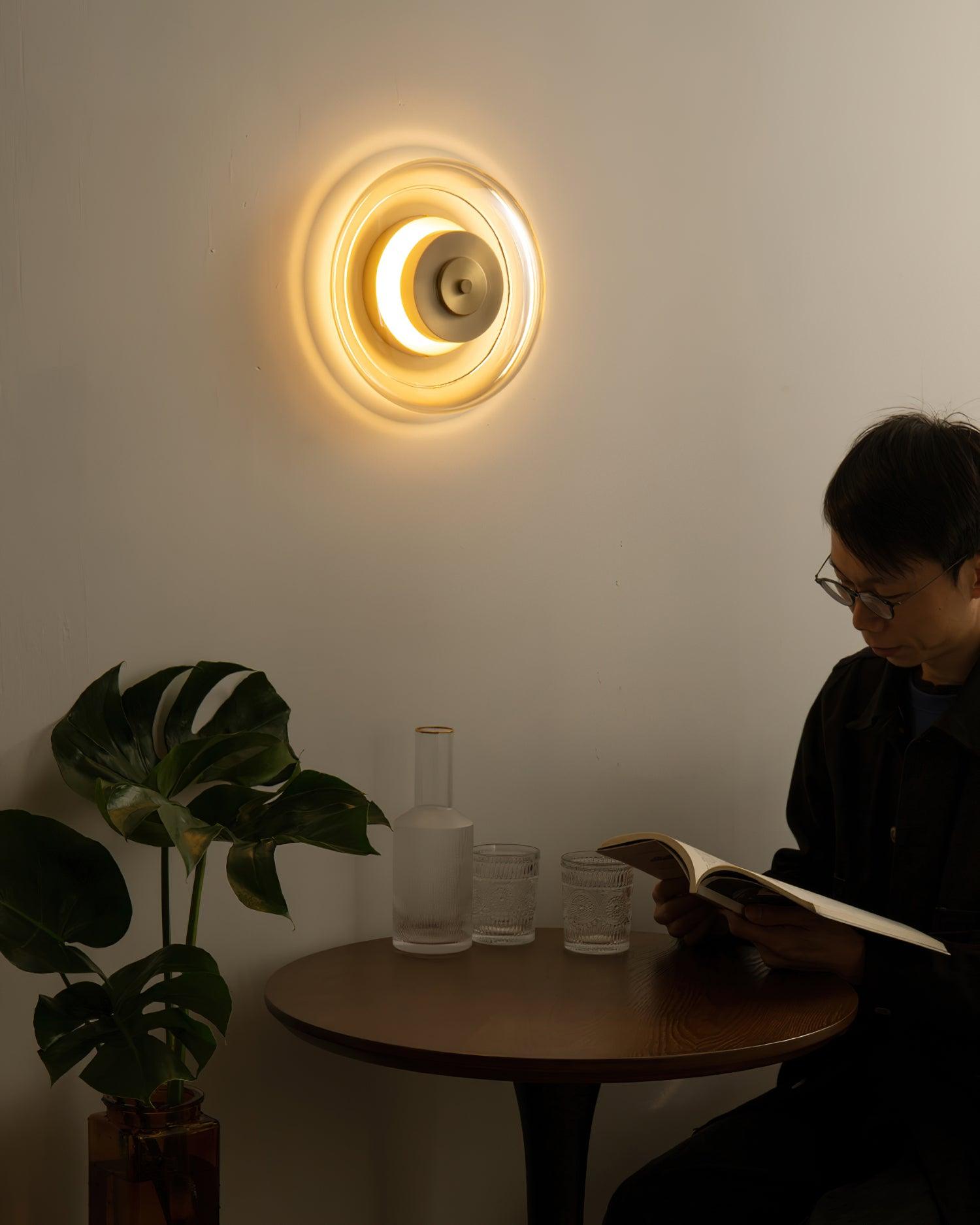 Elysso Brass Circular Wall Lamp - Letslighting