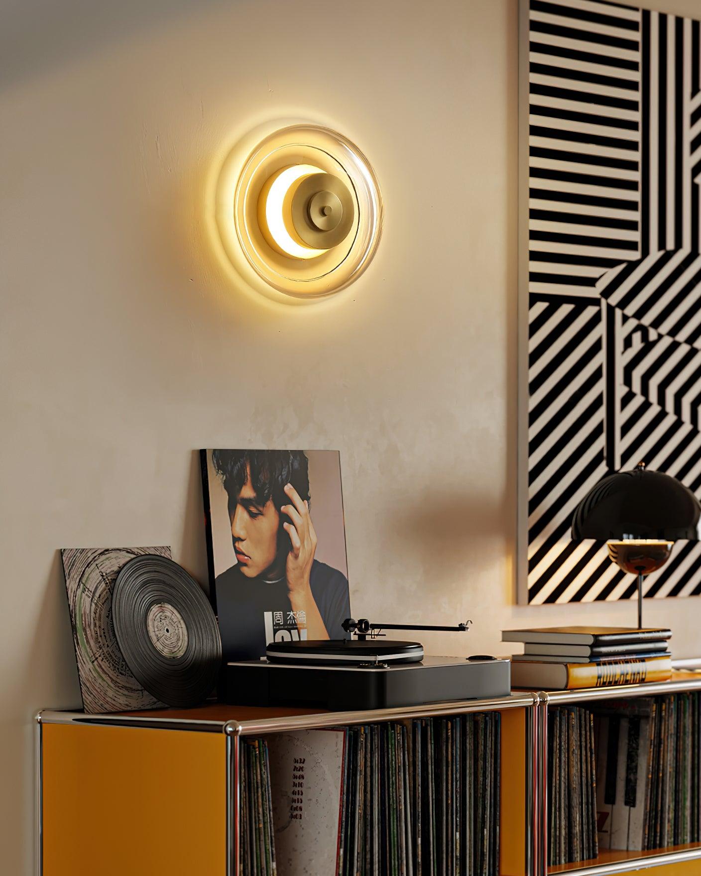Elysso Brass Circular Wall Lamp - Letslighting