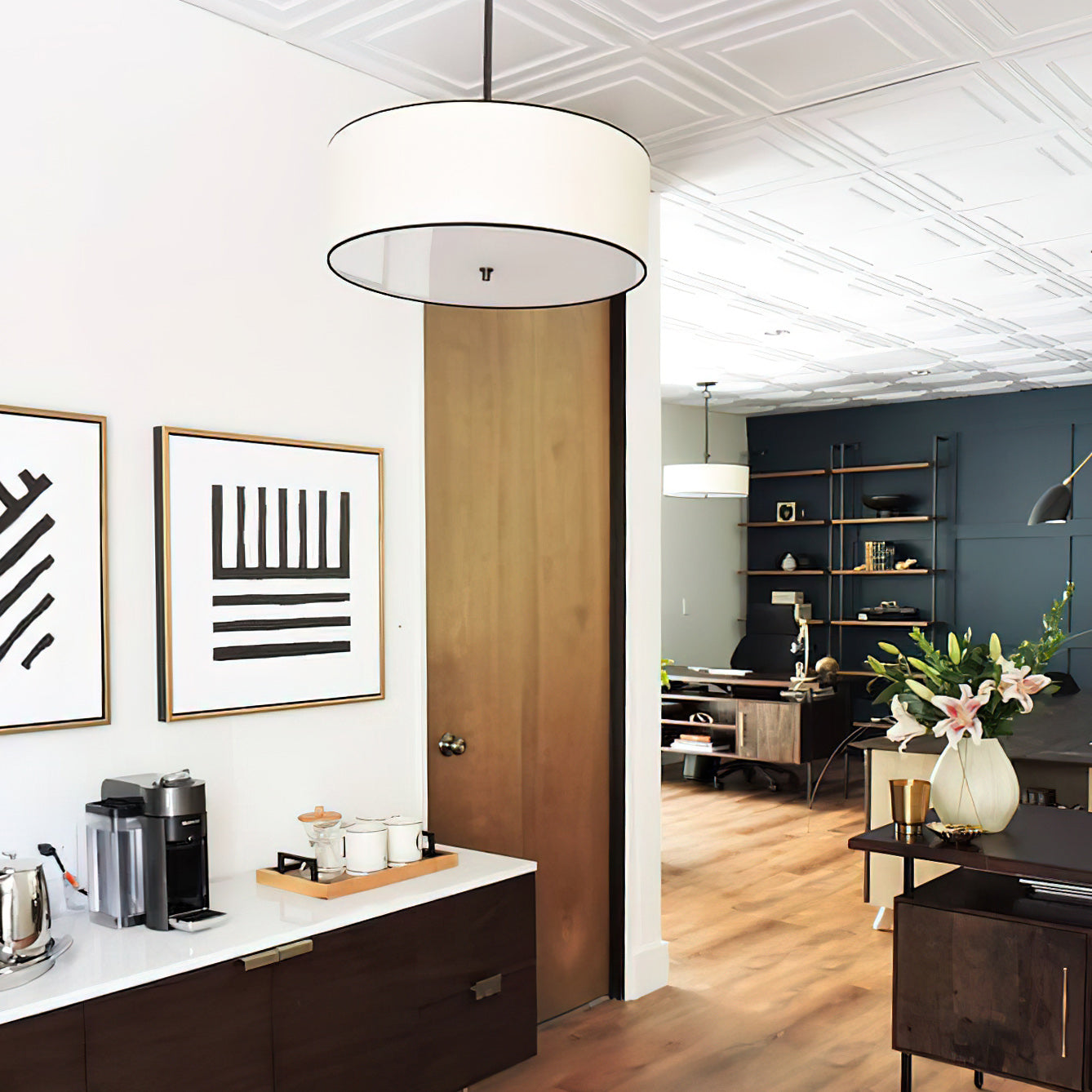 Olvynis Modern Minimalist Hanging Brass Fabric Pendant Lamp - Letslighting