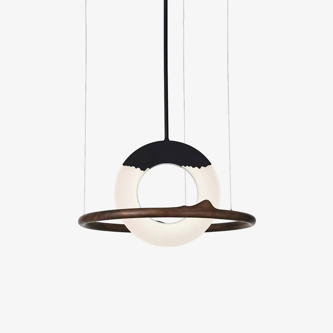 Mytalan Circular Acrylic Wood Pendant Light - Letslighting