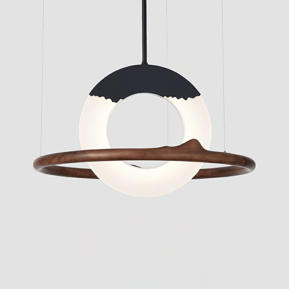 Mytalan Circular Acrylic Wood Pendant Light - Letslighting