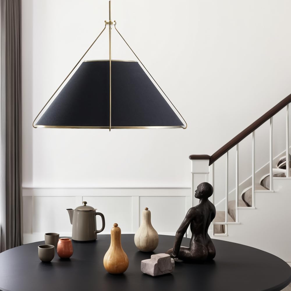 Voloraris Vintage Industrial Conical Fabric Pendant Lamp - Letslighting
