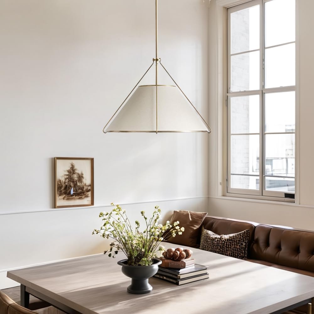 Voloraris Vintage Industrial Conical Fabric Pendant Lamp - Letslighting