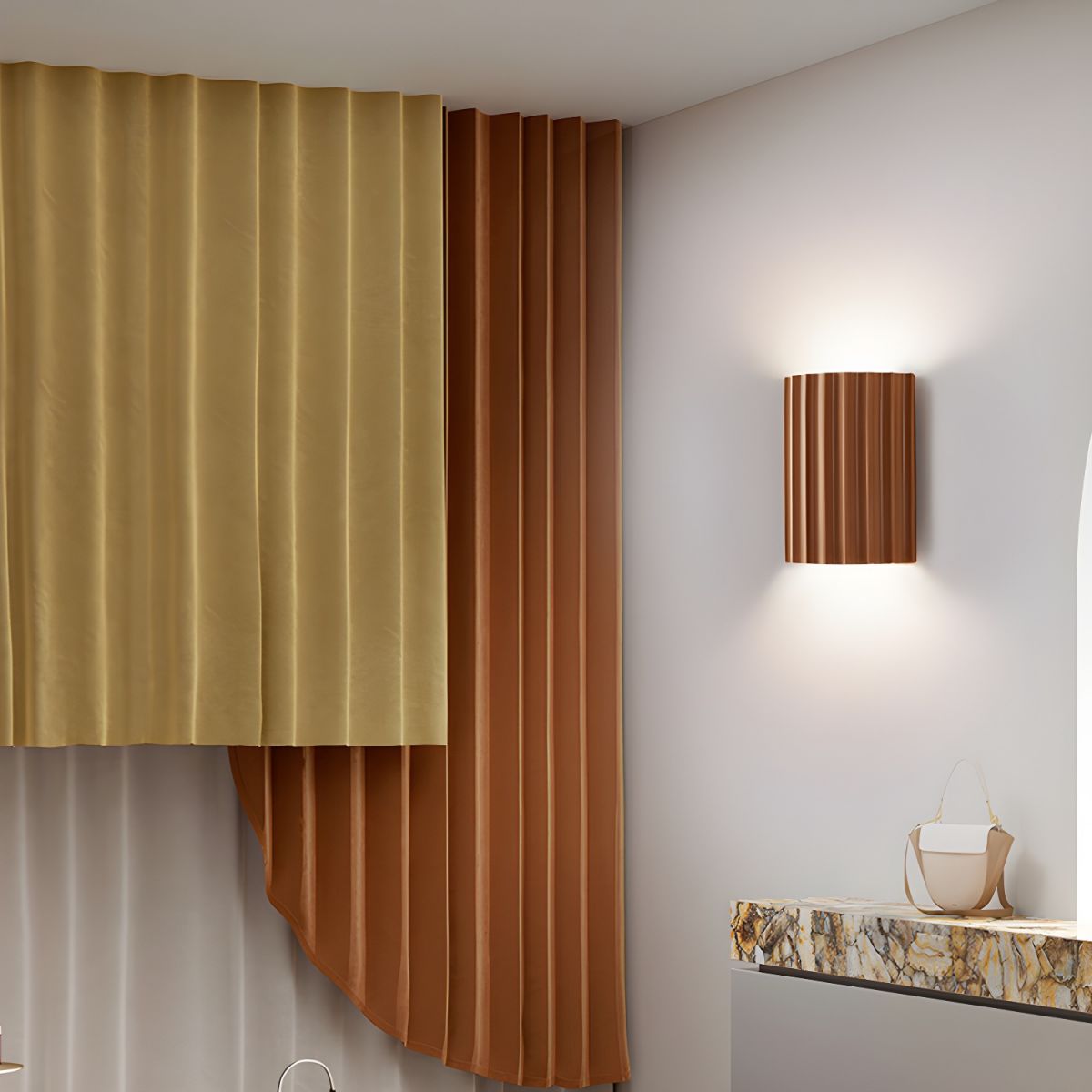 Ivvinen Nordic Art Ribbed Resin Wall Lamp - Letslighting