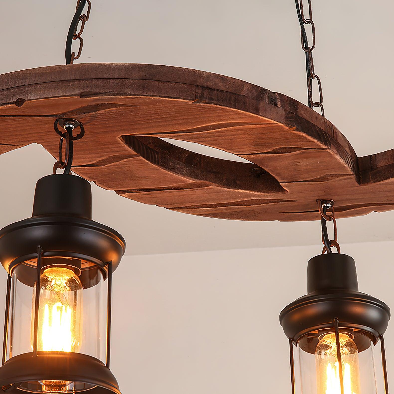 Aurora Chandelier Boat Wood Vintage - Letslighting