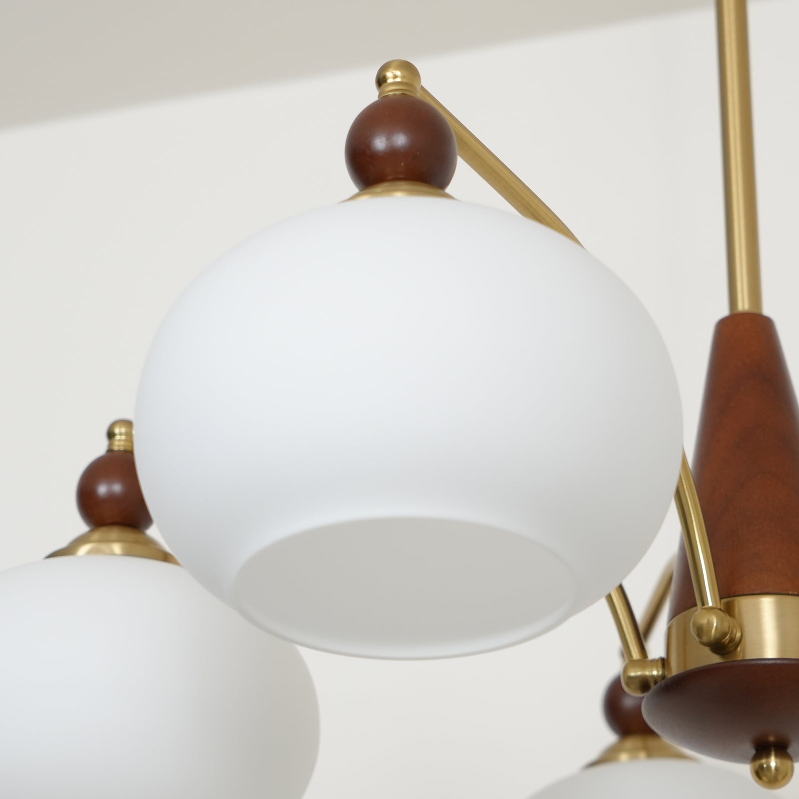 Lustra Pendant Lamp Retro Yellow Glass Brass - Letslighting