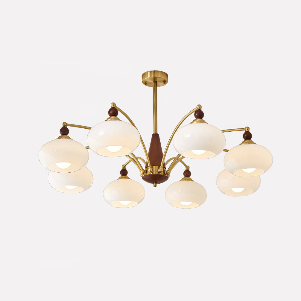 Lustra Pendant Lamp Retro Yellow Glass Brass - Letslighting