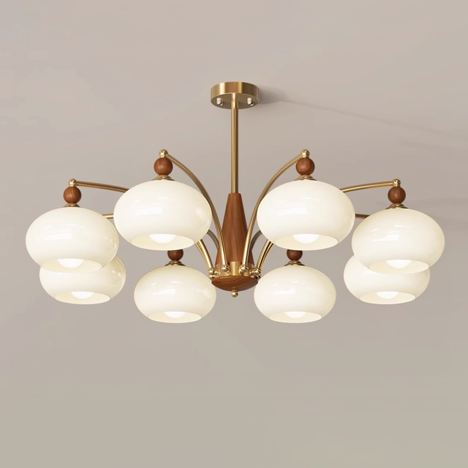 Lustra Pendant Lamp Retro Yellow Glass Brass - Letslighting