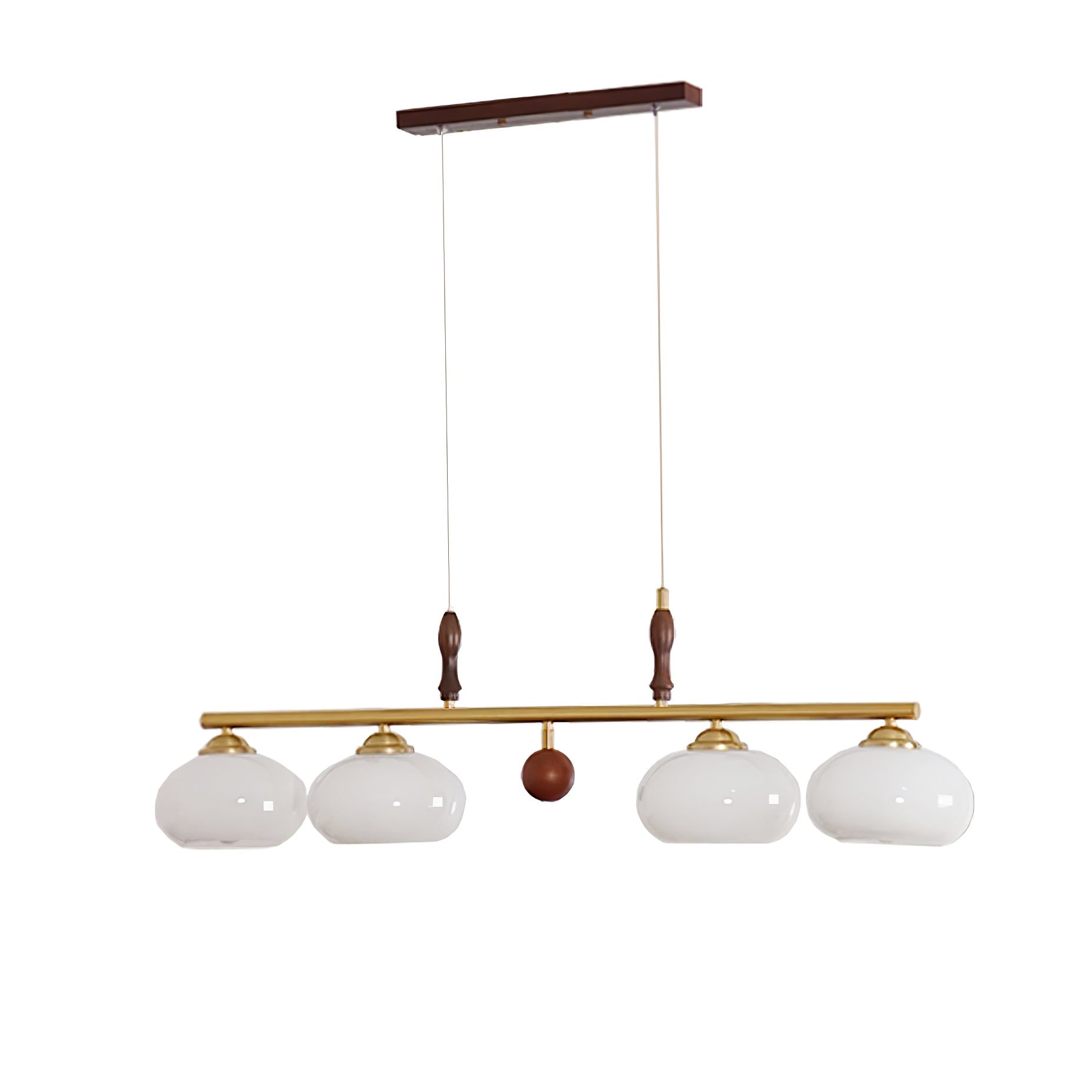 Lustra Pendant Lamp Retro Yellow Glass Brass - Letslighting