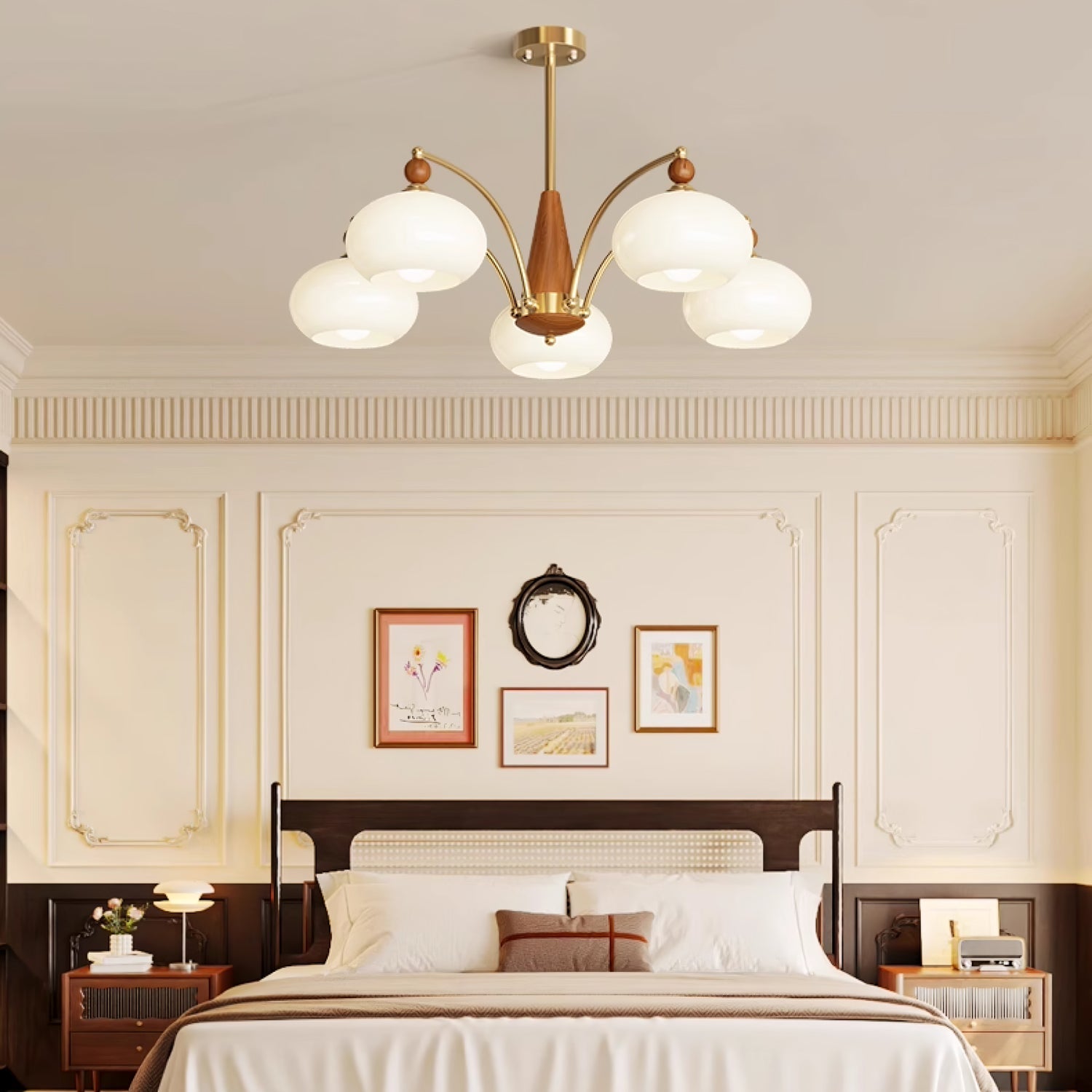 Lustra Pendant Lamp Retro Yellow Glass Brass - Letslighting