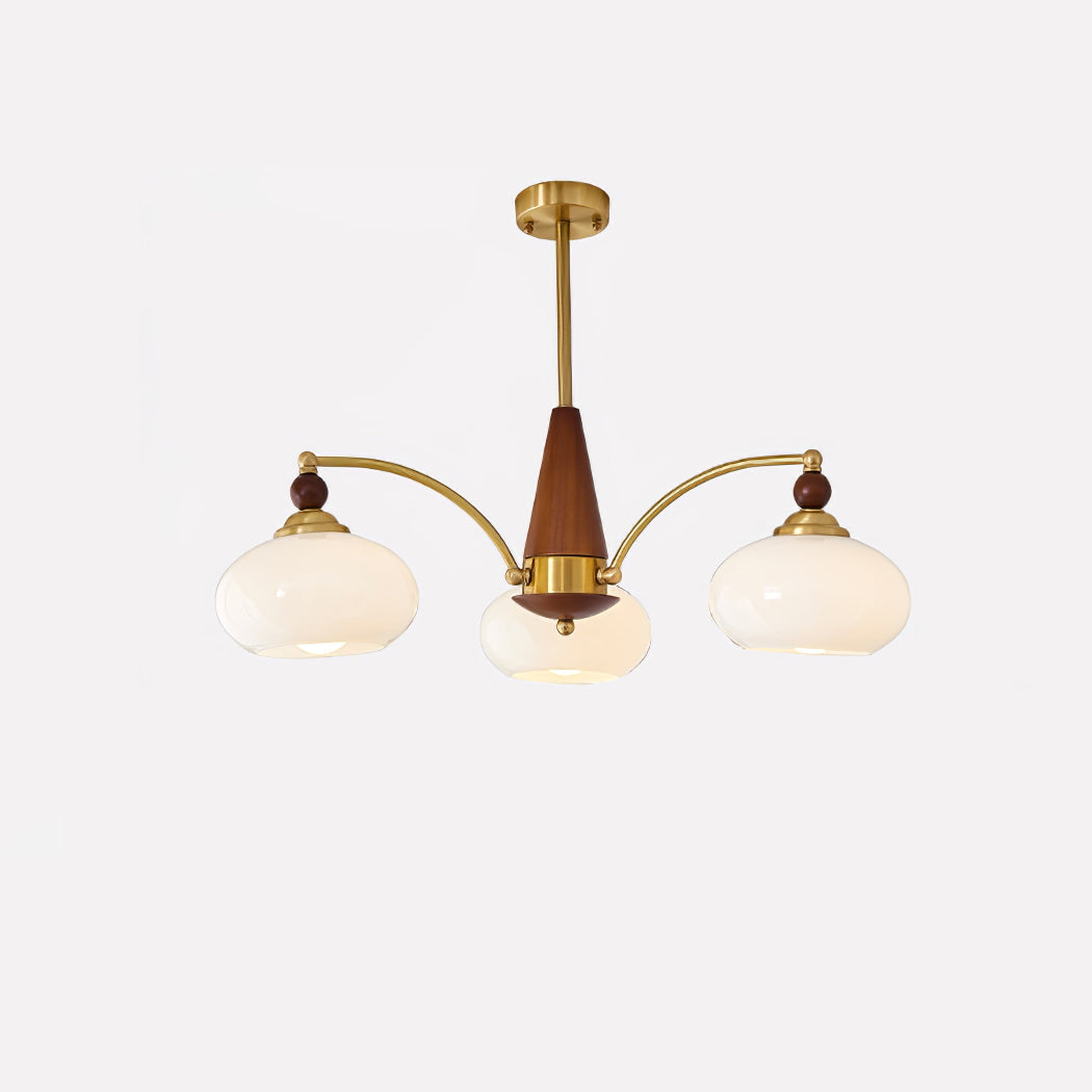 Lustra Pendant Lamp Retro Yellow Glass Brass - Letslighting