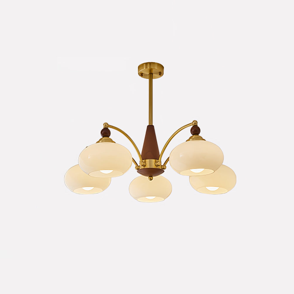 Lustra Pendant Lamp Retro Yellow Glass Brass - Letslighting