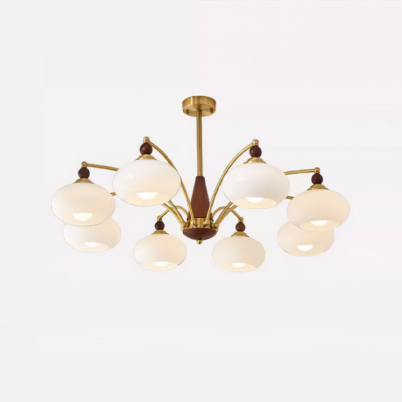 Lustra Pendant Lamp Retro Yellow Glass Brass - Letslighting