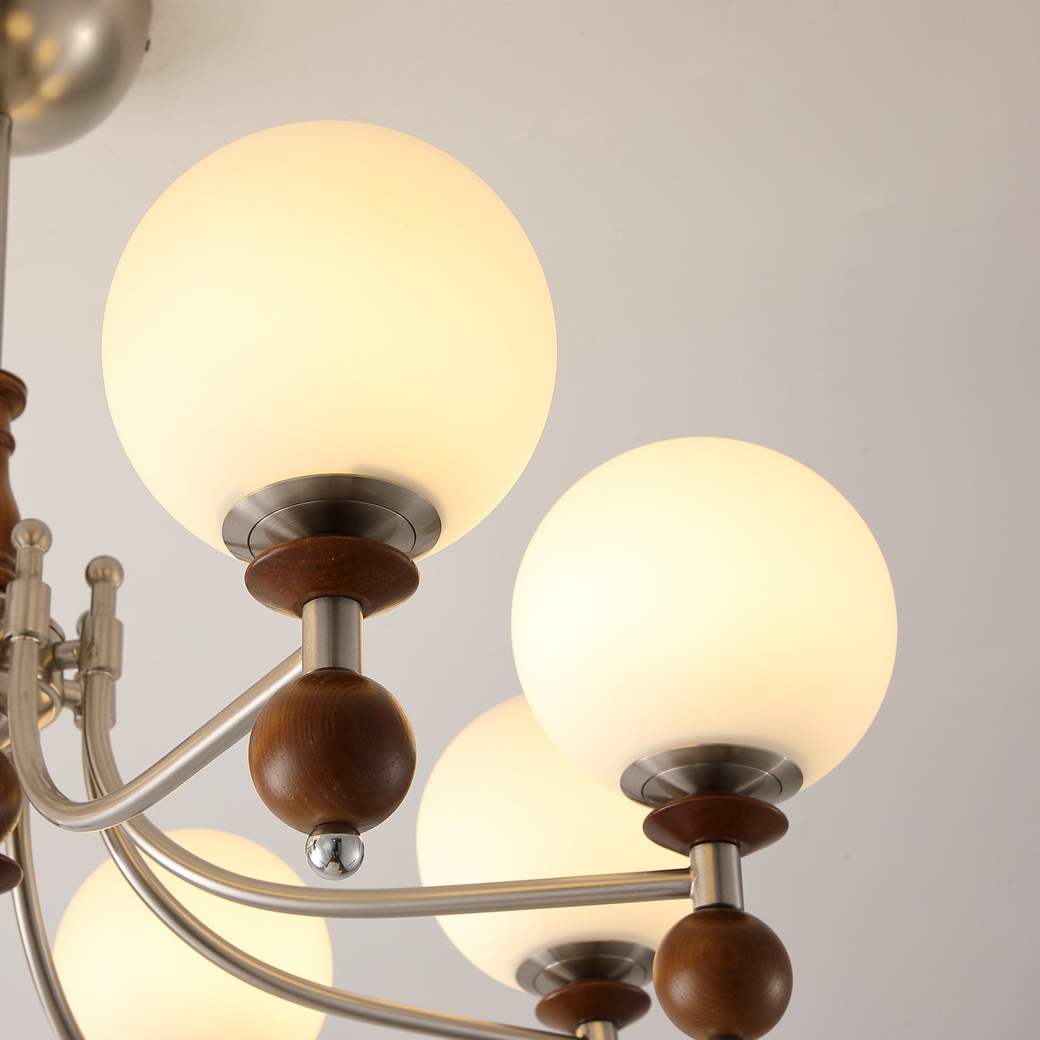 Retro Ellan Chandelier Glass Globe Polished - Letslighting