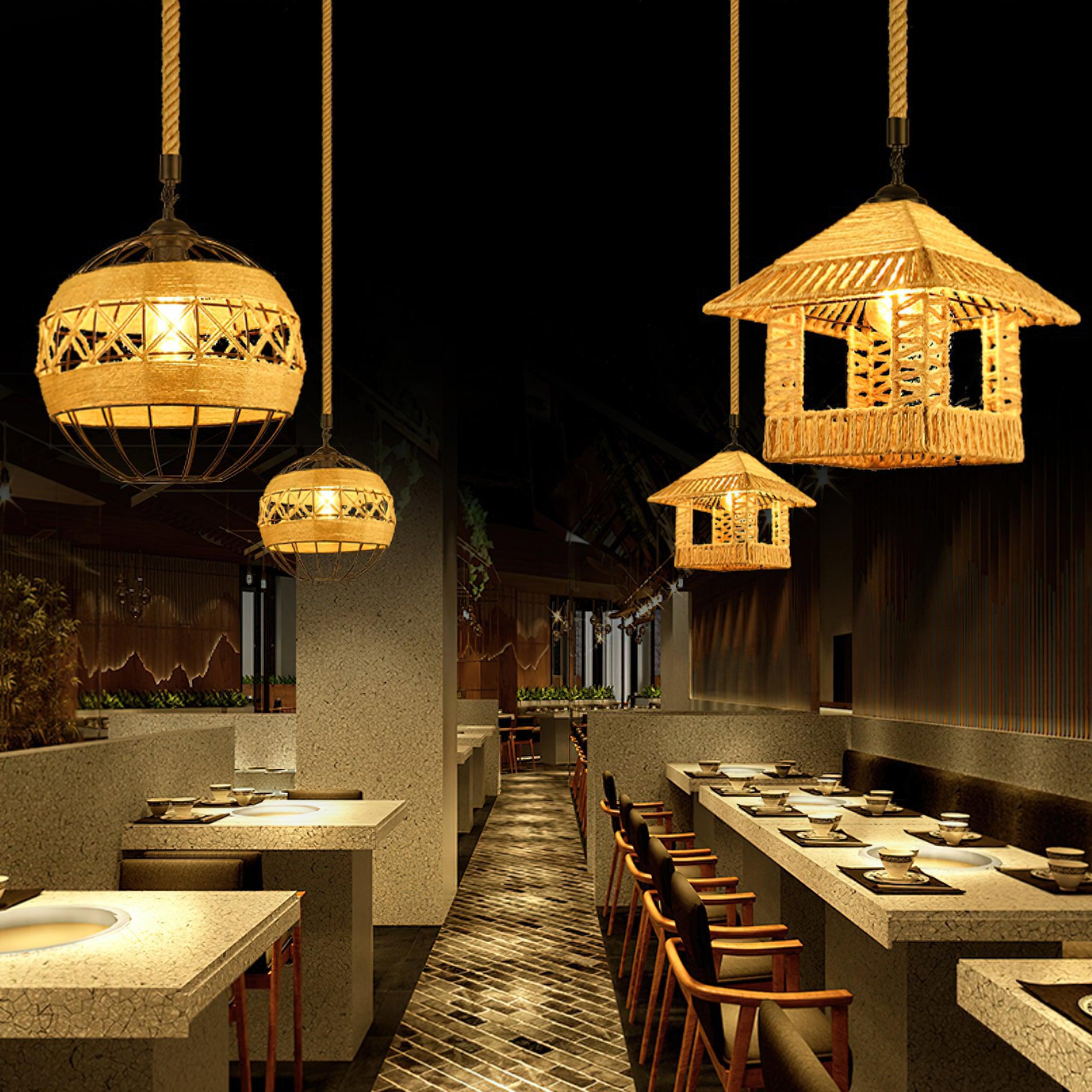 Evliran Retro Hemp Rope Interesting Pendant Light - Letslighting