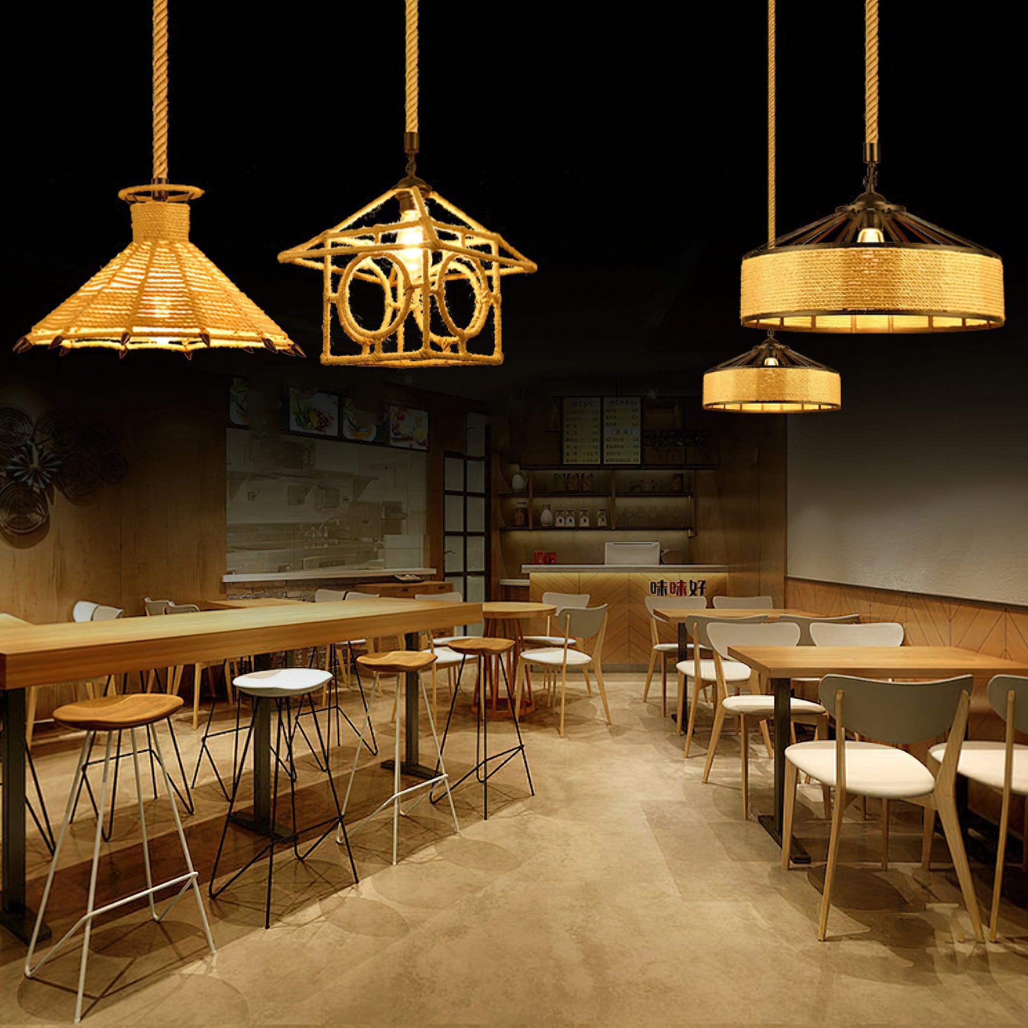 Evliran Retro Hemp Rope Interesting Pendant Light - Letslighting