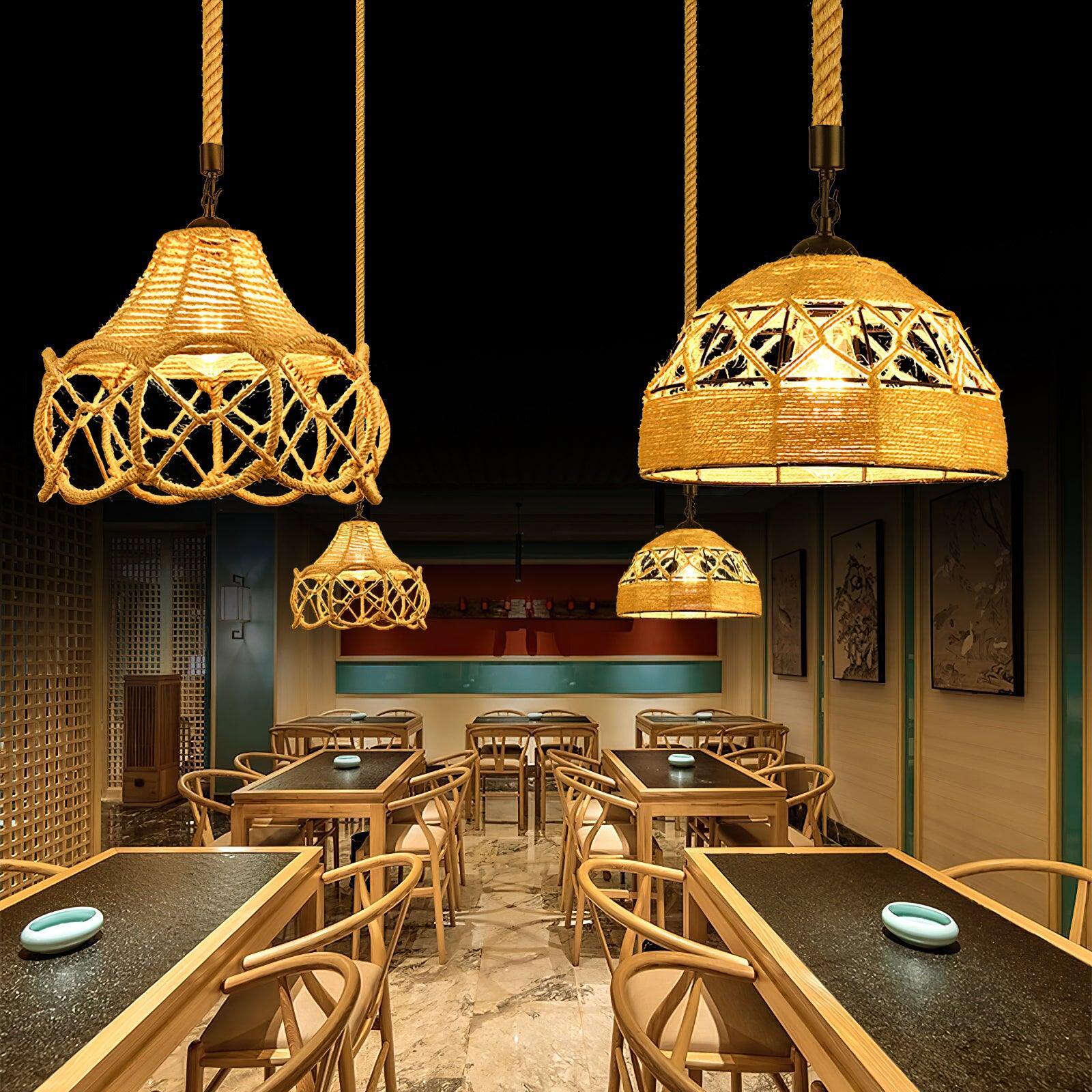 Evliran Retro Hemp Rope Interesting Pendant Light - Letslighting