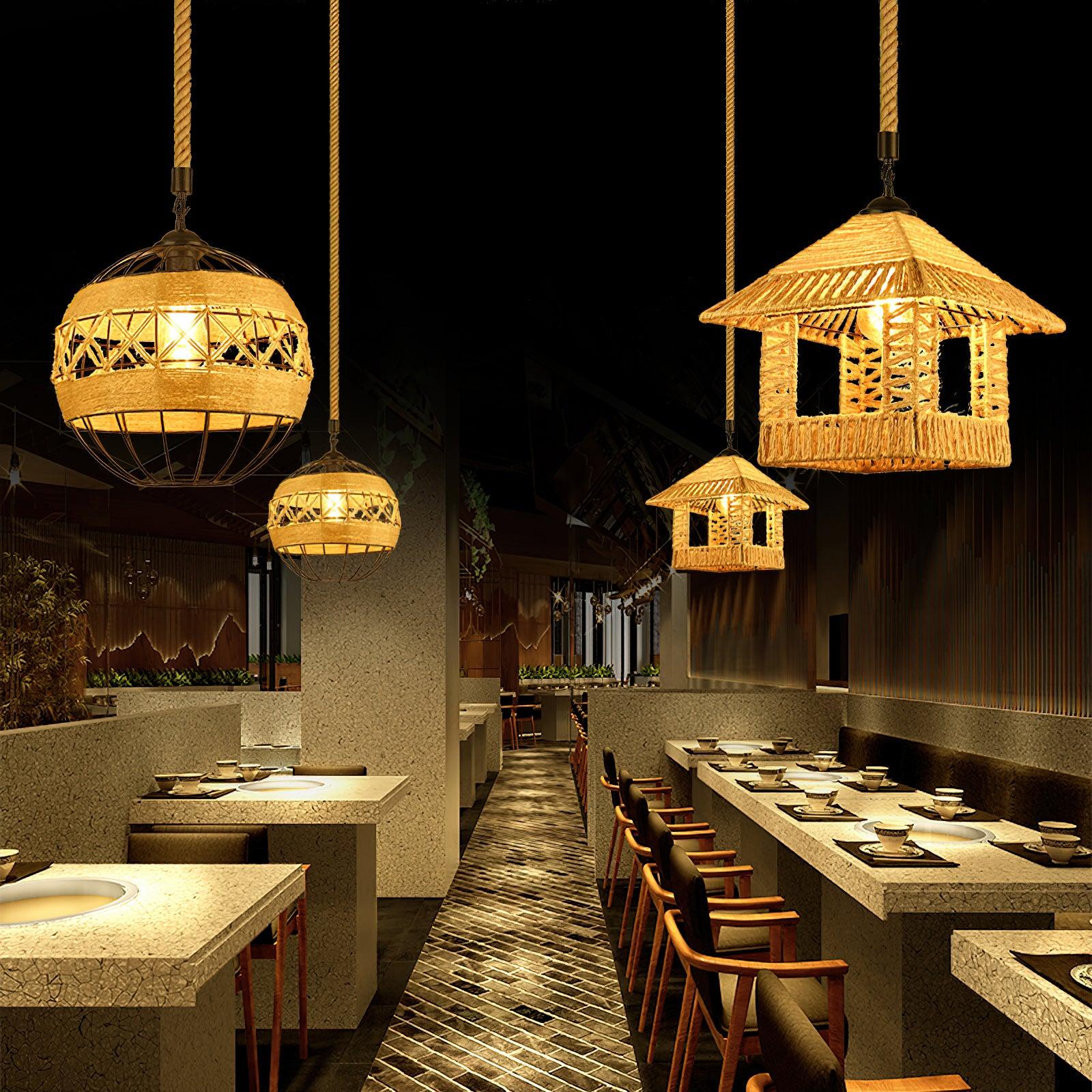 Evliran Retro Hemp Rope Interesting Pendant Light - Letslighting