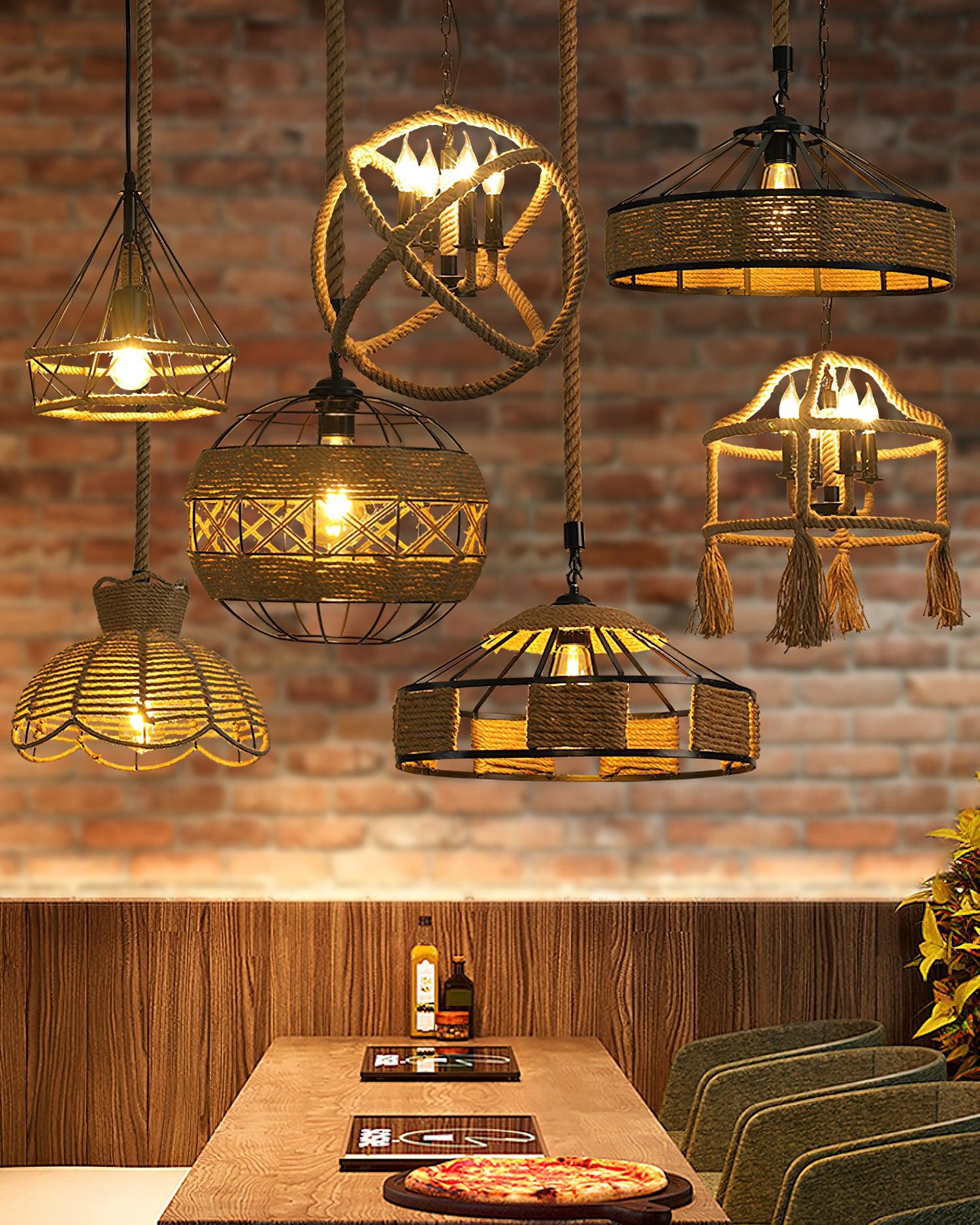 Evliran Retro Hemp Rope Interesting Pendant Light - Letslighting