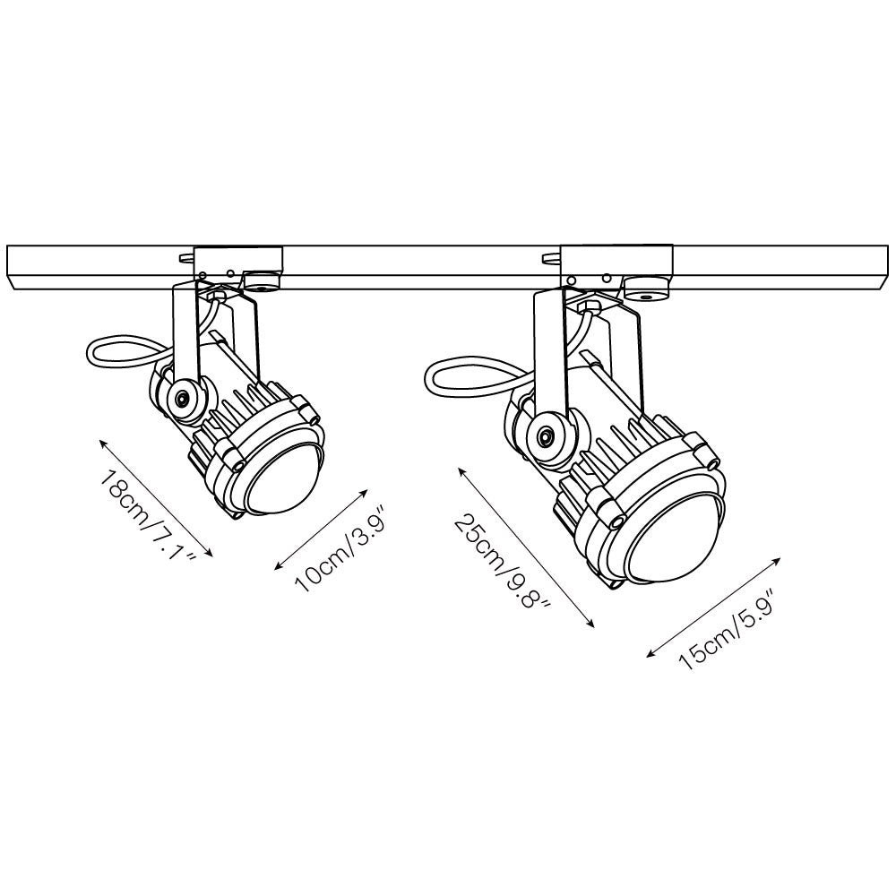Avvelos Retro Industrial Glass Track Lights - Letslighting