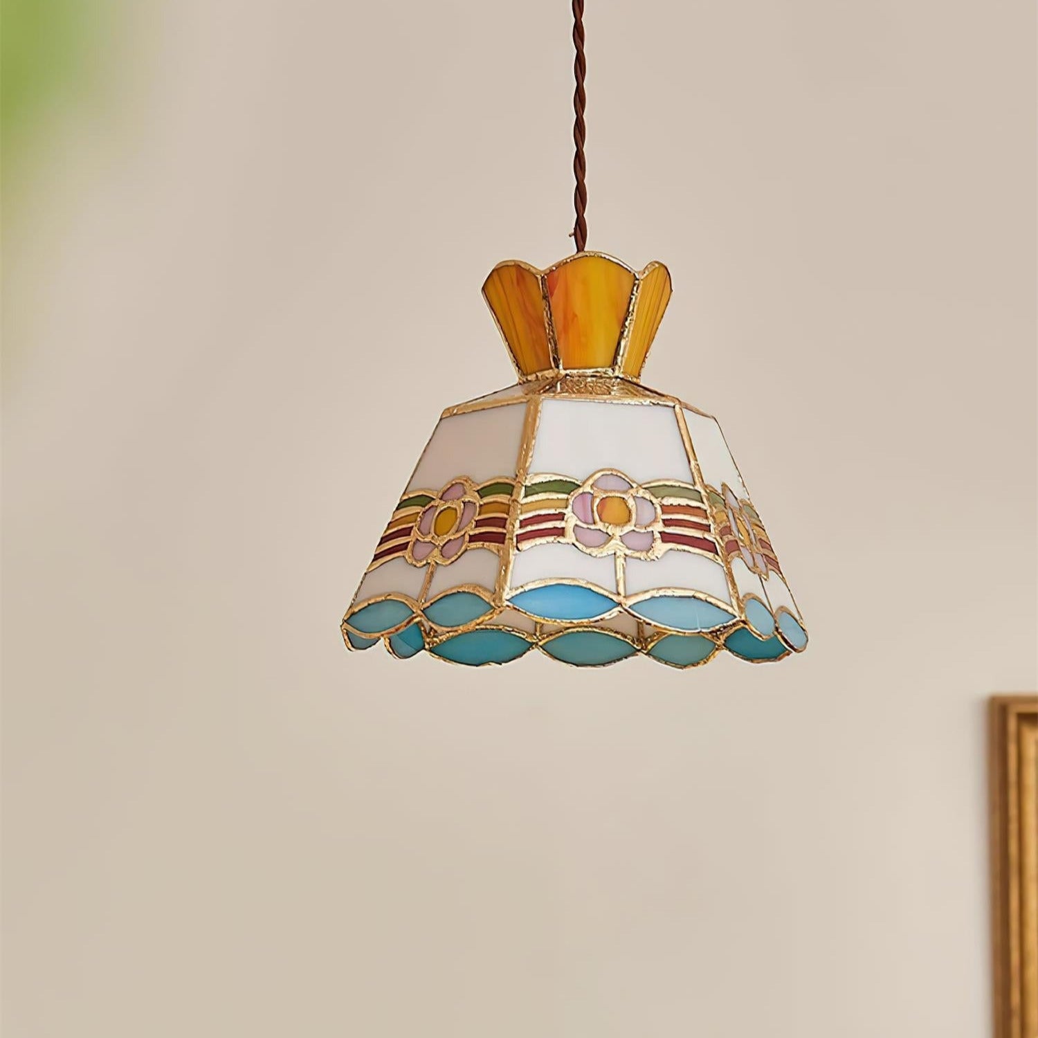 Tiffany Retro Glass Pendant Lights Floral - Letslighting