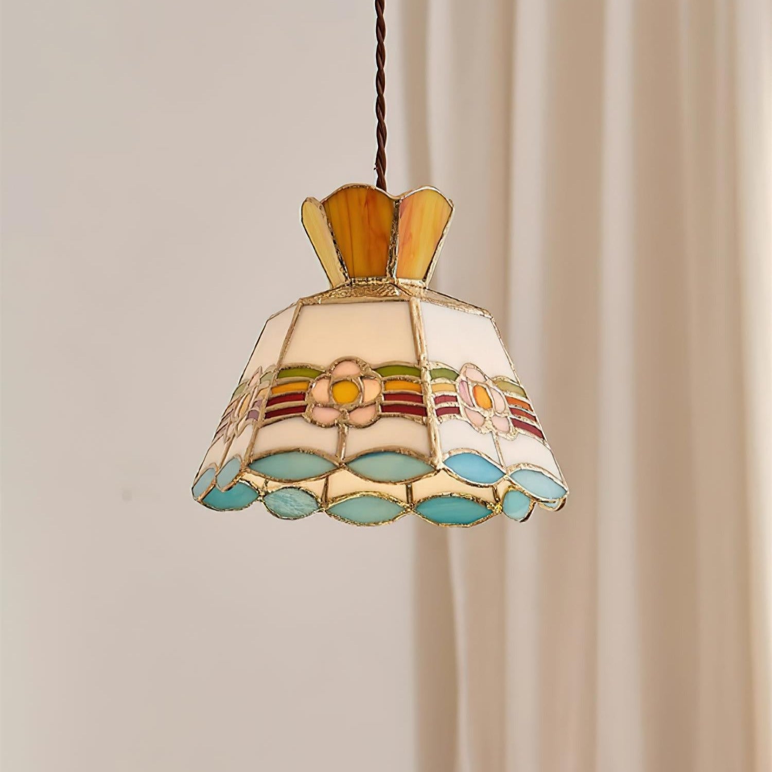 Tiffany Retro Glass Pendant Lights Floral - Letslighting