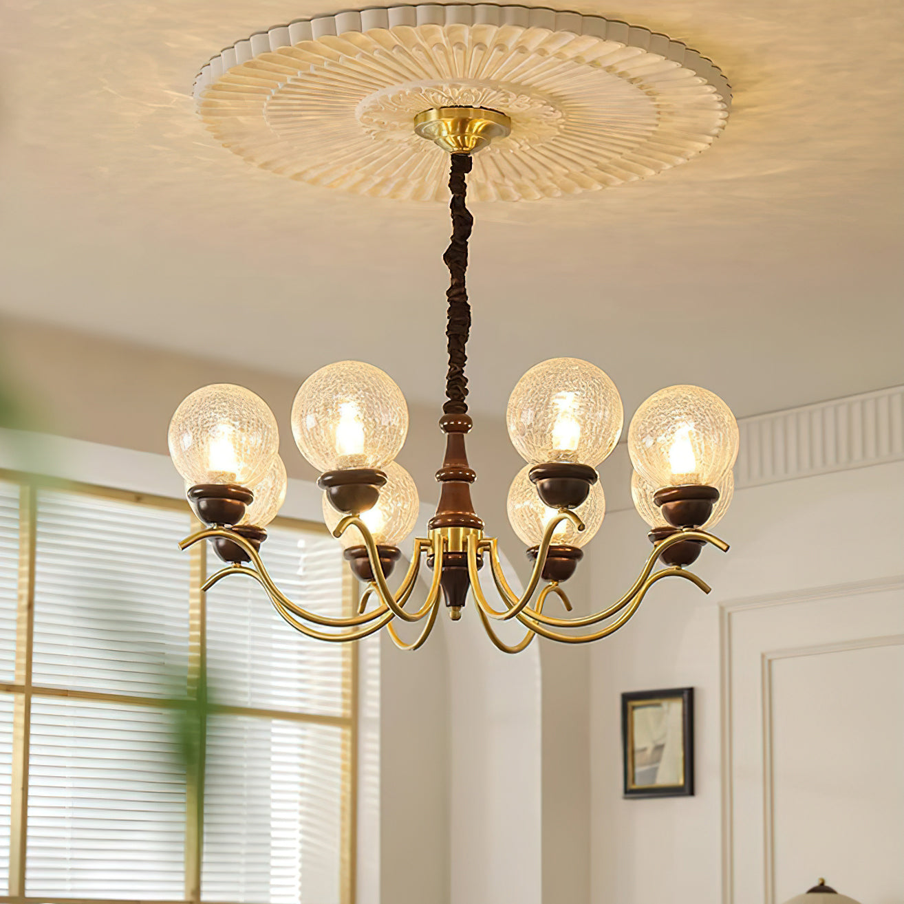 Teresie Chandelier Brass Retro - Letslighting