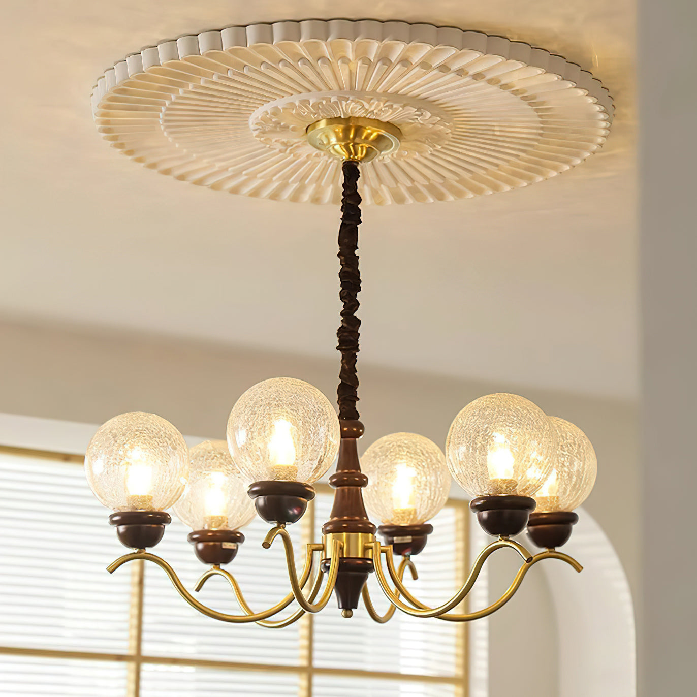 Teresie Chandelier Brass Retro - Letslighting