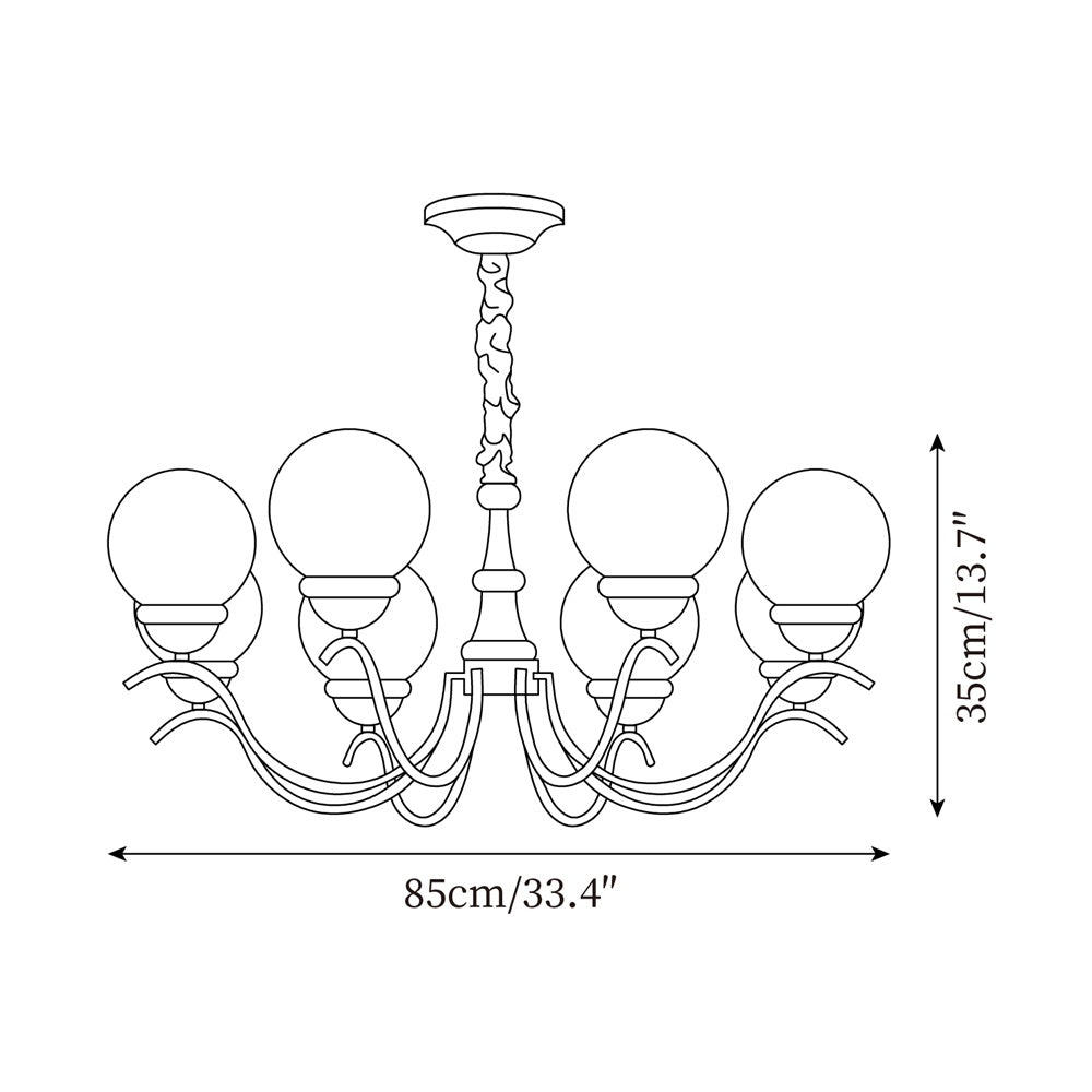Teresie Chandelier Brass Retro - Letslighting