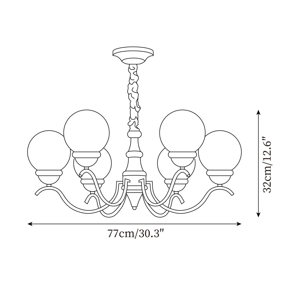 Teresie Chandelier Brass Retro - Letslighting