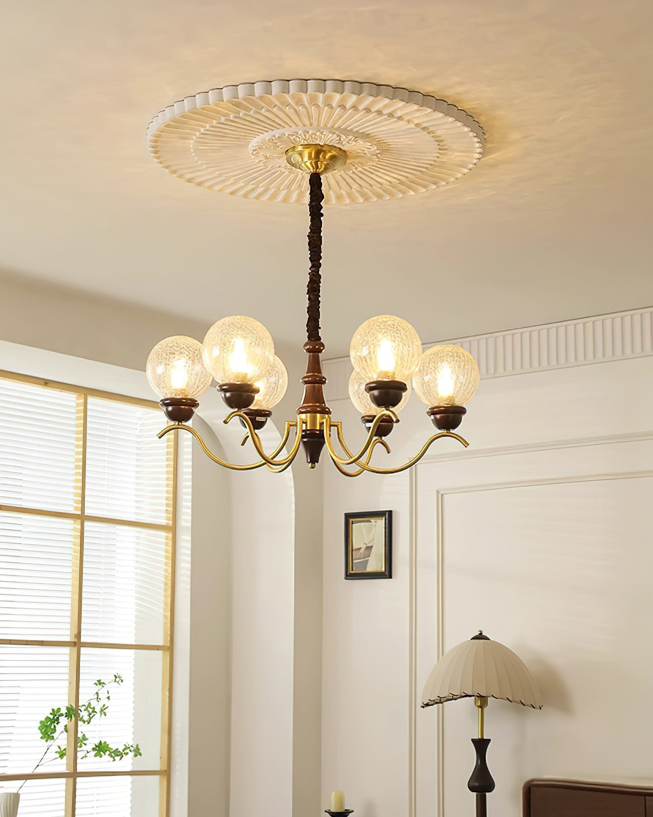 Teresie Chandelier Brass Retro - Letslighting