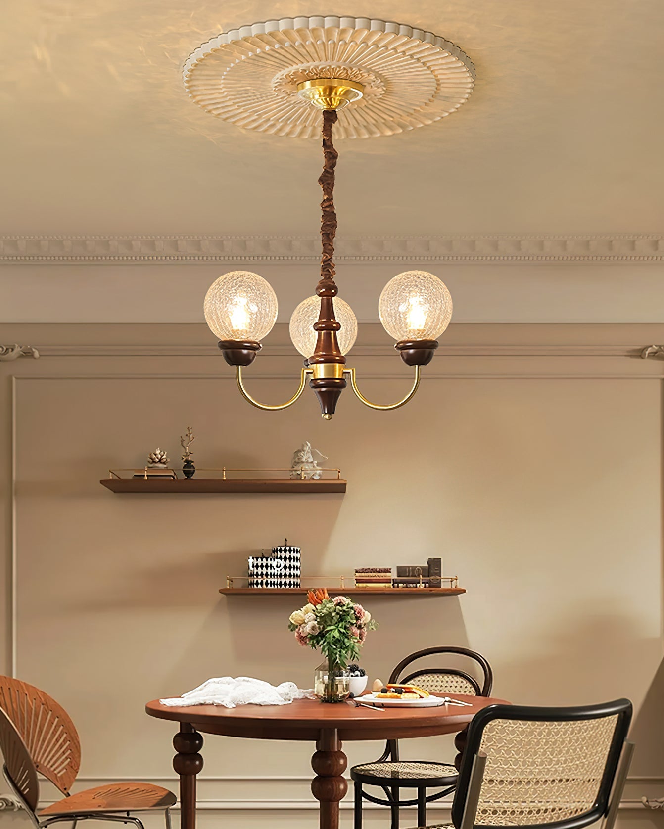 Teresie Chandelier Brass Retro - Letslighting