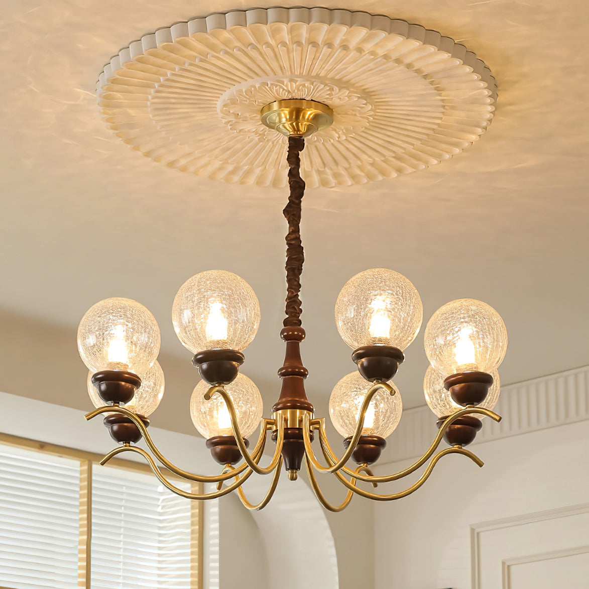 Teresie Chandelier Brass Retro - Letslighting