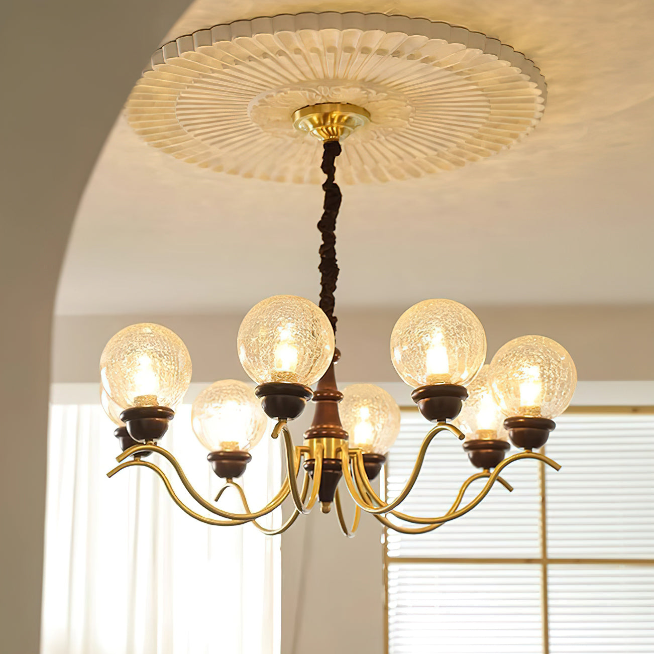 Teresie Chandelier Brass Retro - Letslighting