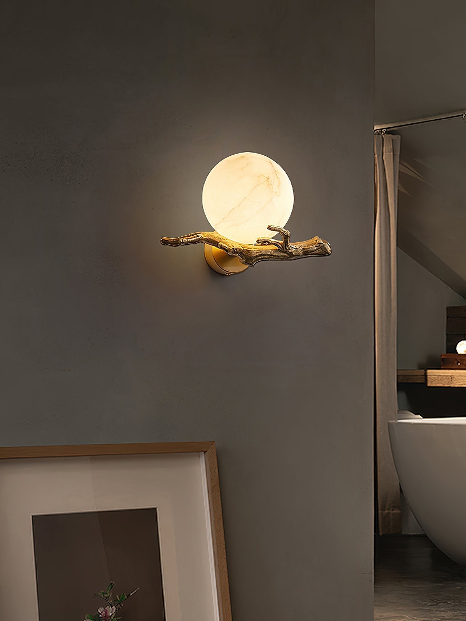 Ormirara Modern Minimalist Retro Twigs Alabaster Wall Lamp - Letslighting