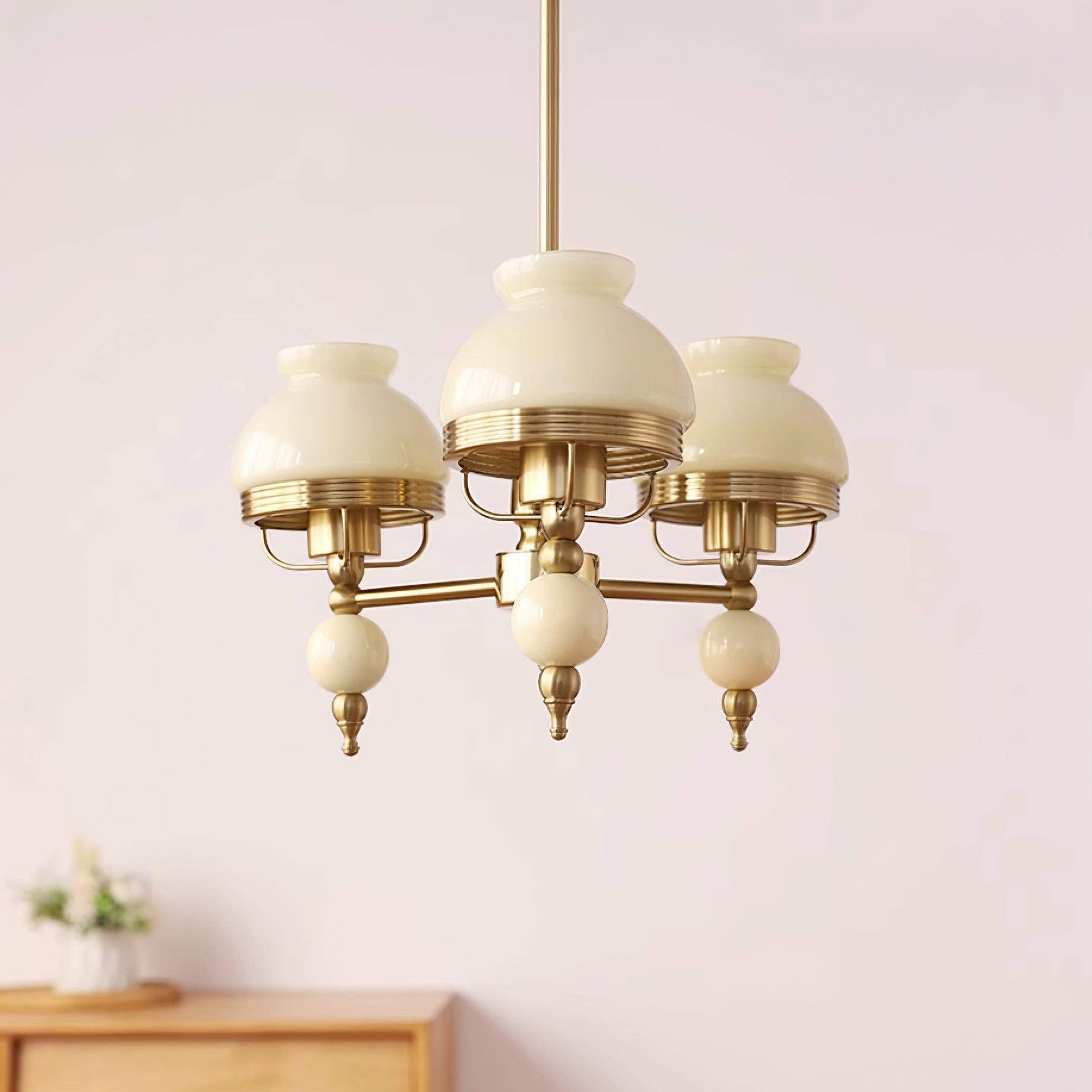 Chandelier Glass and Fixture for Dining or Living Room Vintage - Letslighting