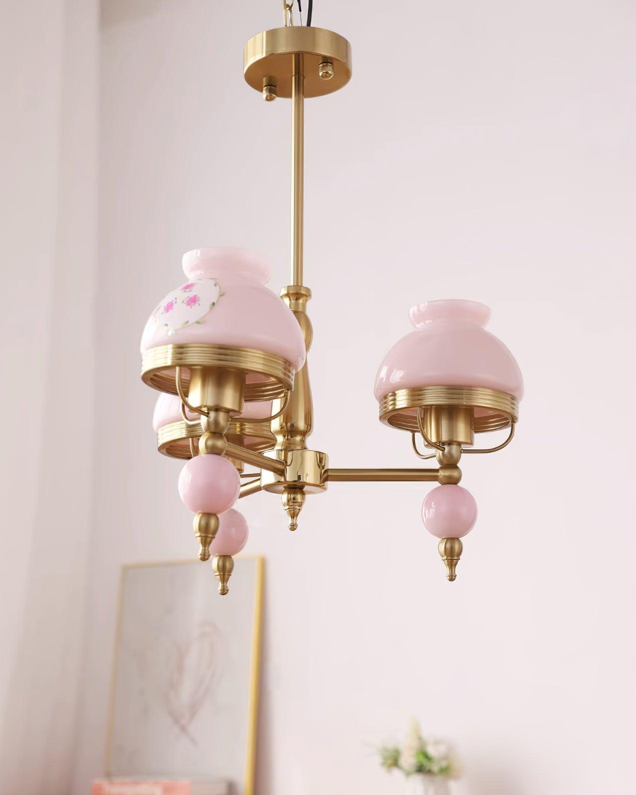 Chandelier Glass and Fixture for Dining or Living Room Vintage - Letslighting