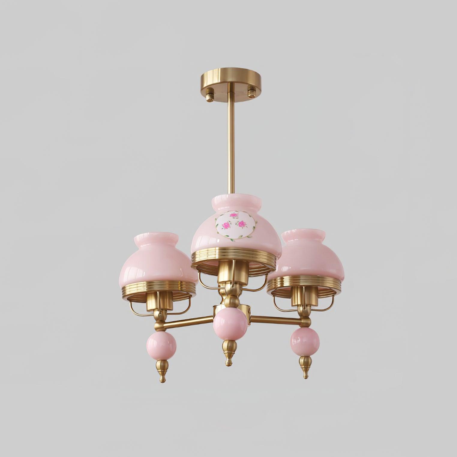 Chandelier Glass and Fixture for Dining or Living Room Vintage - Letslighting