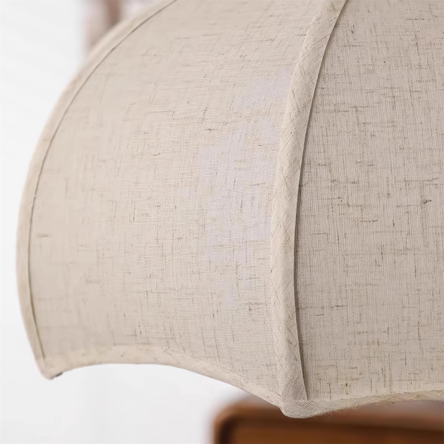 Revi Pendant Lamp Wood Fabric Scalloped Adjustable - Letslighting