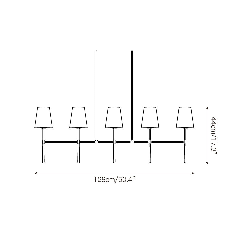 Eurvinen Vintage Industrial Linear Fabric Chandelier - Letslighting