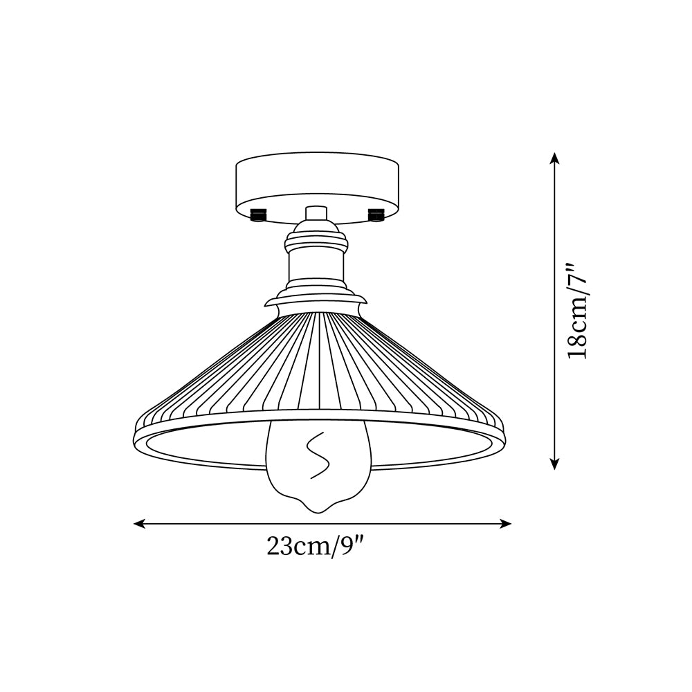 Belmont Vintage Brass & Ceramic Ceiling Light