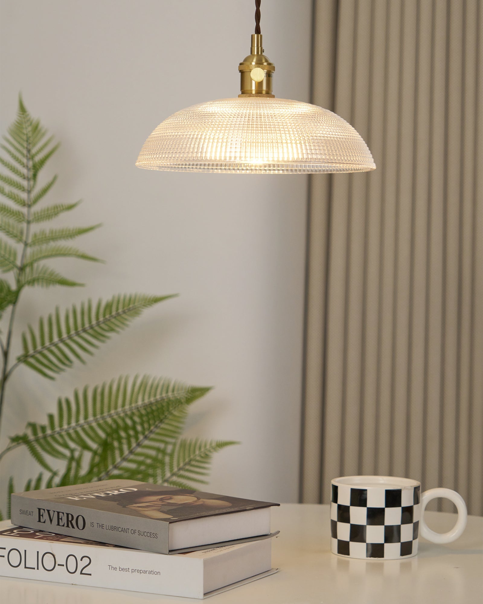 Calyra Brass & Glass Pendant Light - Letslighting
