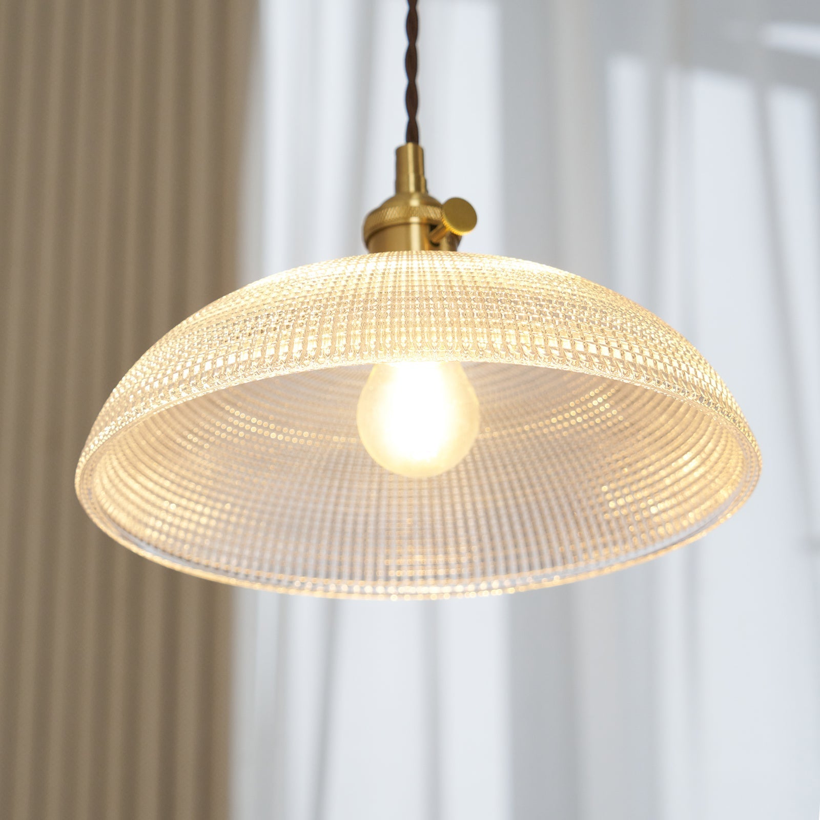 Calyra Brass & Glass Pendant Light - Letslighting