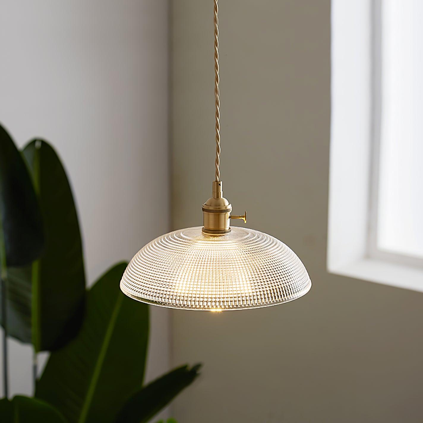 Calyra Brass & Glass Pendant Light - Letslighting