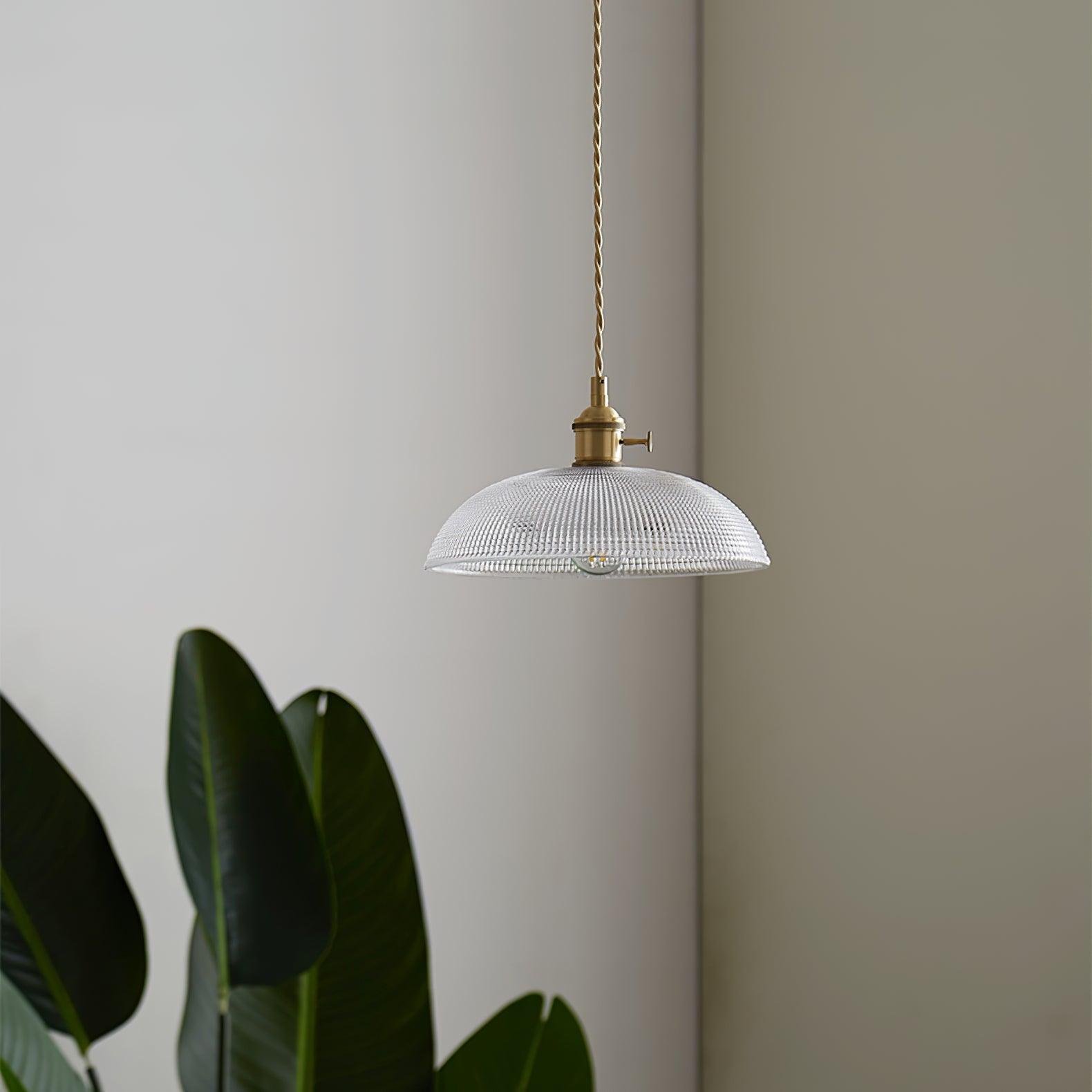Calyra Brass & Glass Pendant Light - Letslighting