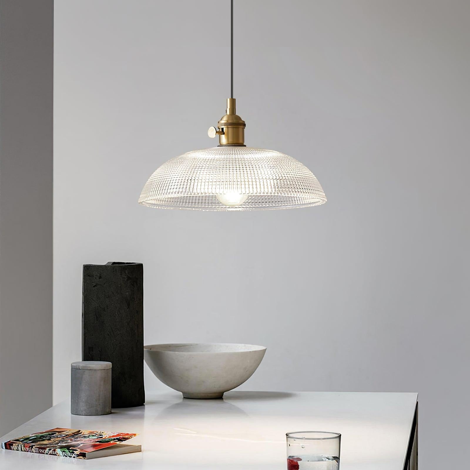 Calyra Brass & Glass Pendant Light - Letslighting
