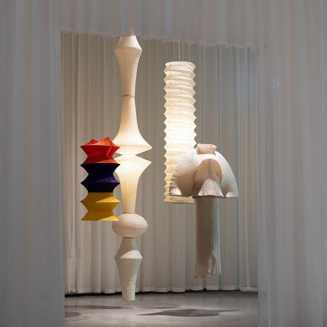 Ritta Sculptural Paper Vertical Pendant Light
