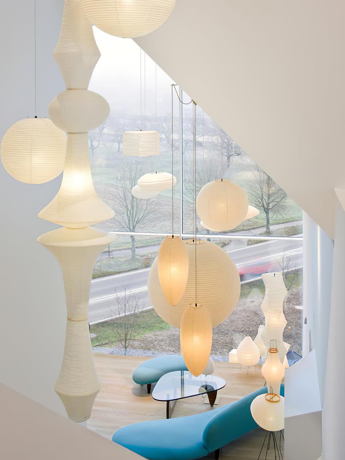 Lustra Pendant Light Washi Paper E for Living Room - Letslighting
