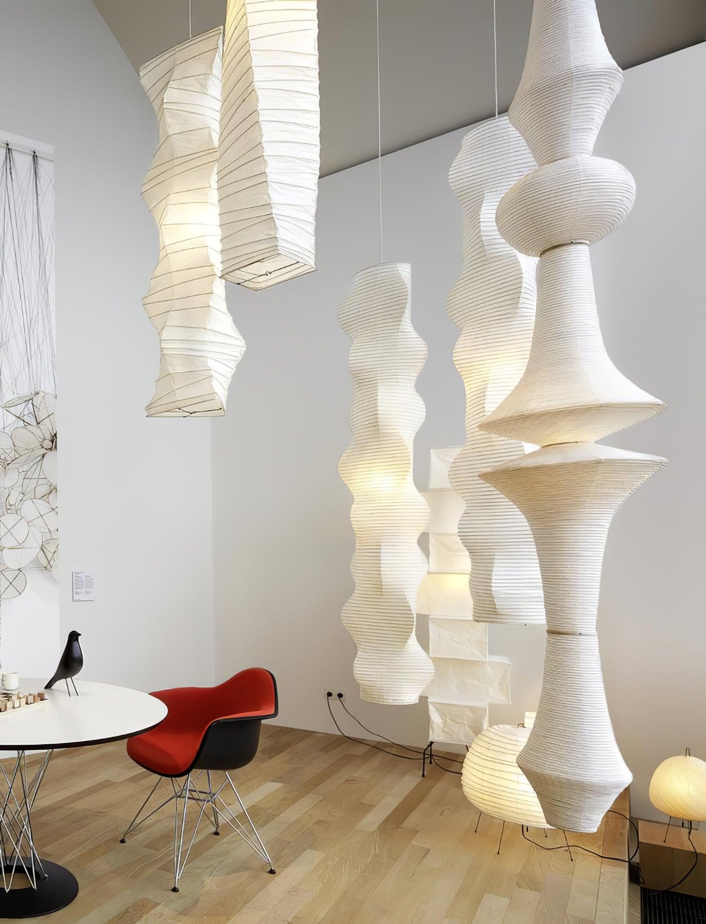 Lustra Pendant Light Washi Paper E for Living Room - Letslighting