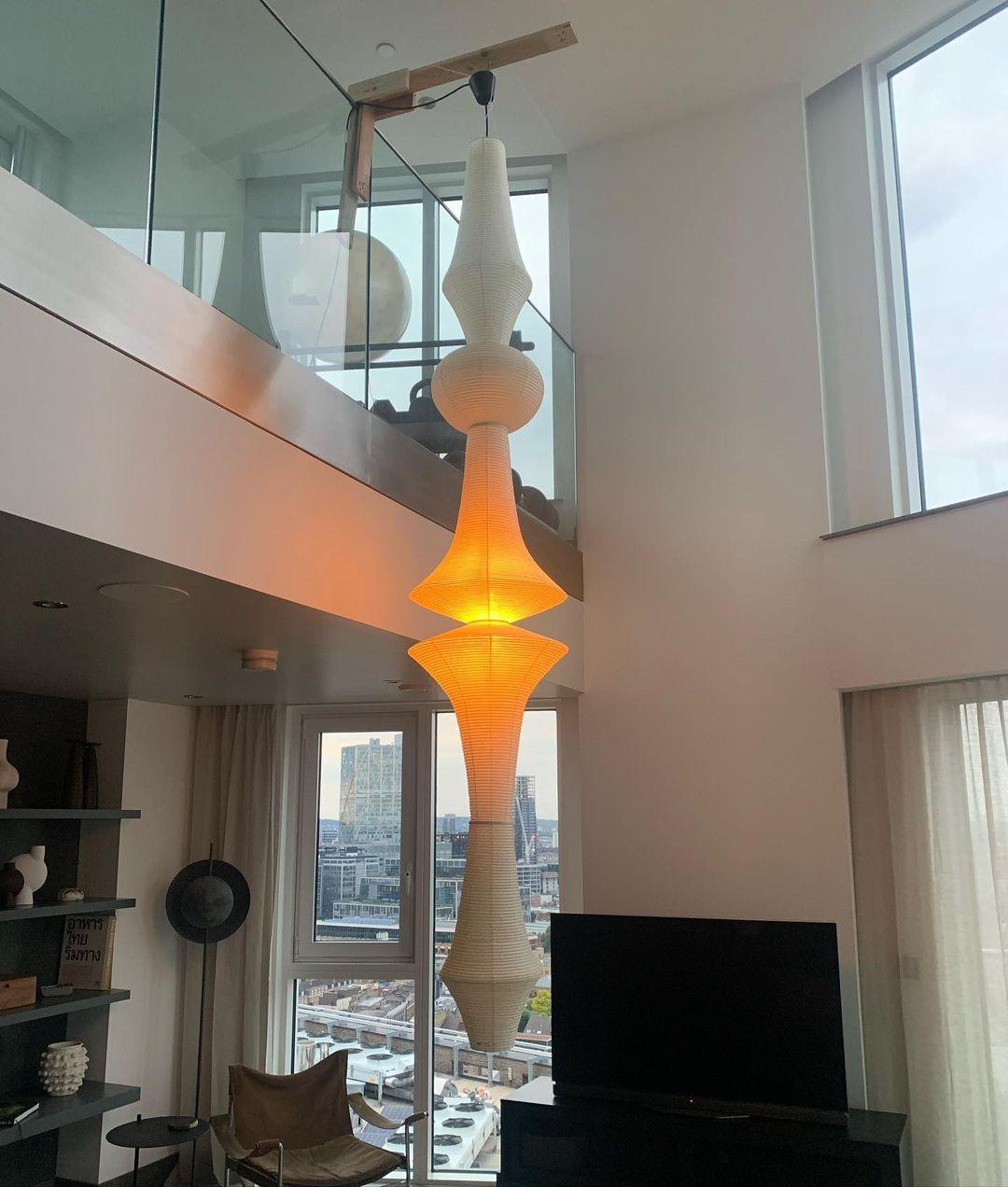 Lustra Pendant Light Washi Paper E for Living Room - Letslighting